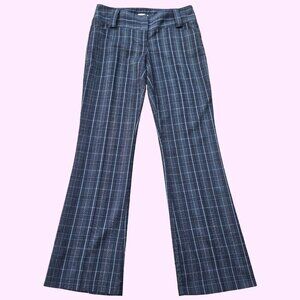 Y2K Low Rise Bootcut Dress Pants Trousers Size 9 Black Plaid Office Siren